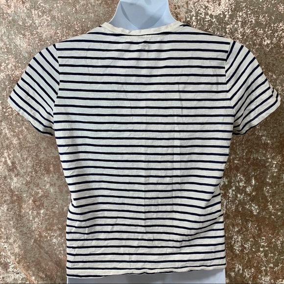 Madewell Whisper Cotton Striped V Neck - Picture 3 of 4